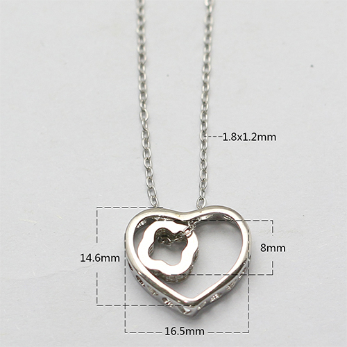 925 Sterling silver necklace heart pendant chain jewelry wholesale china