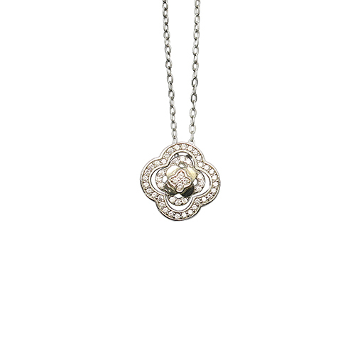 Sterling silver fashion women zircon charm necklace romantic jewelry accessories nickel free