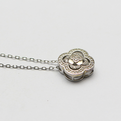 Sterling silver fashion women zircon charm necklace romantic jewelry accessories nickel free