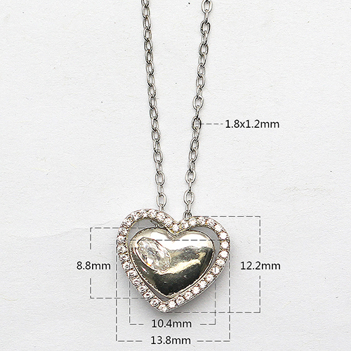 925 Sterling silver heart necklace romantic gifts simple dainty delicate chain