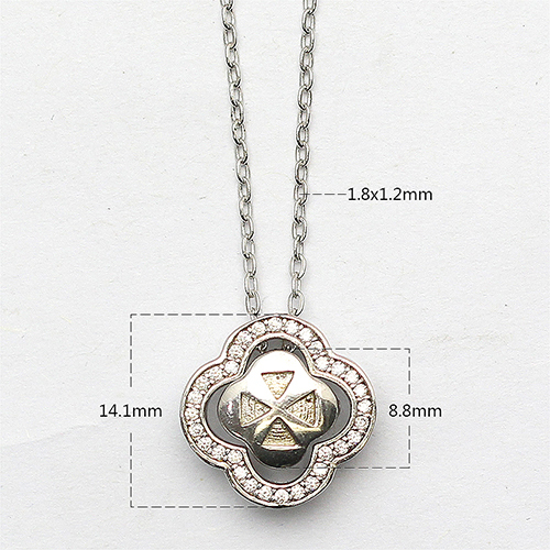 925 Sterling silver necklace fashion zircon flower charm findings jewelry accessories