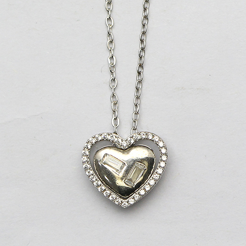 925 Sterling silver heart necklace simple dainty delicate chain wholesale fashion jewelry