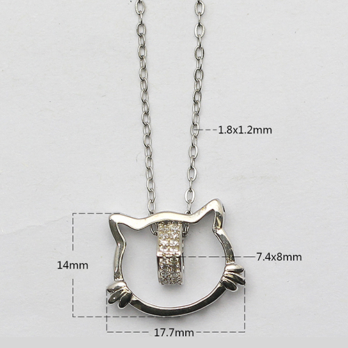 Sterling silver cat necklace pet simple charm chain for girls wholesale jewelry lots