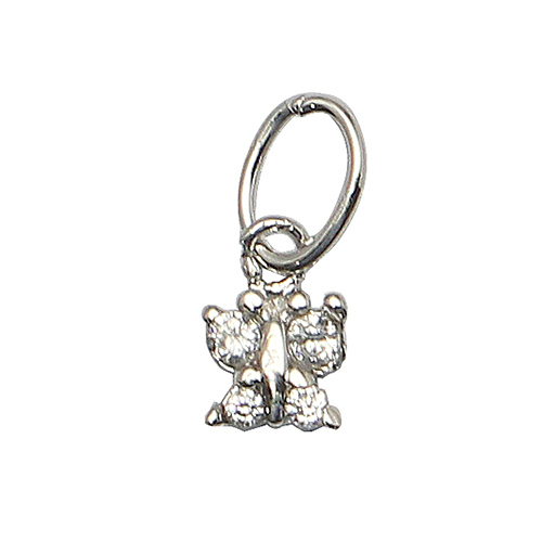 925 Sterling silver Diamond Butterfly Necklace Pendant Baby Jewelry