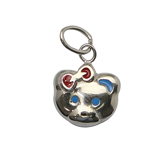 Silver Tiny Colorful Animal Cat Charm Pendant Girl's Necklace