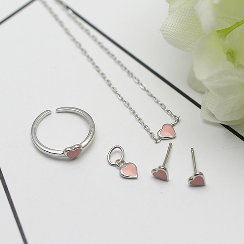 925 Sterling silver Children's Personalized Initial Pendant Necklace Ring Bracelet Jewelry Set