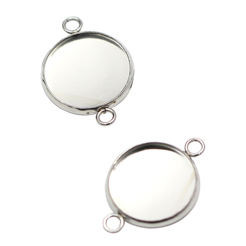 Stainless Steel pendant blank base cabochon round connector tray picture frames wholesale fashion jewelry accessory stainless st