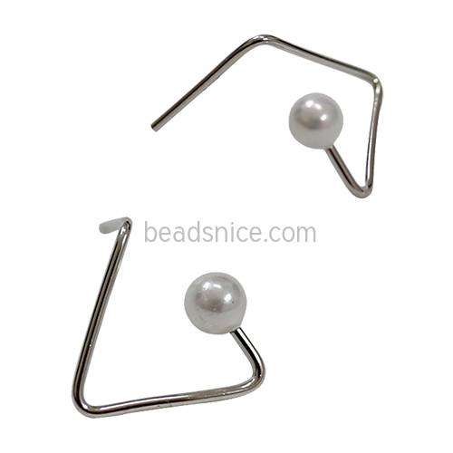 925 Sterling silver earring stud pearl unique jewelry wholesale nickel free