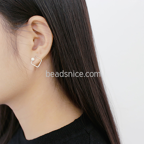 Sterling silver earring stud pearl unique gifts jewelry wholesale nickel free