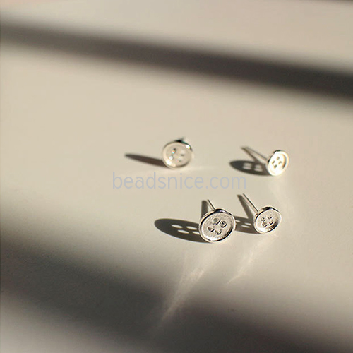 925 Sterling silver earring delicate button jewelry wholesale nickel free