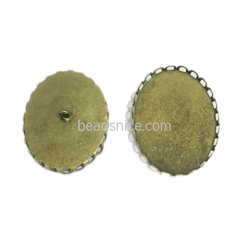Bezel setting,oval,rack plating,lead-safe,nickel-free,base diameter:30X40mm