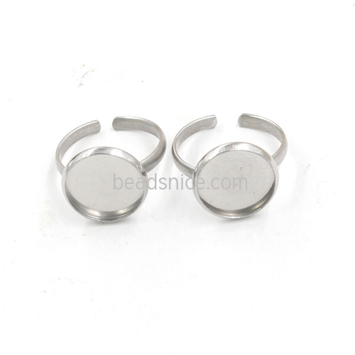 Stainless steel cabochon setting bezel ring bases - Ring Size 7 US Hypoallergenic