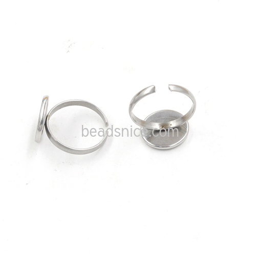 Stainless steel cabochon setting bezel ring bases - Ring Size 7 US Hypoallergenic
