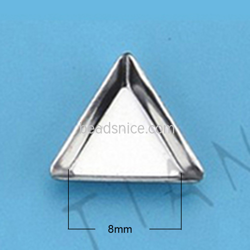 Stainless Steel Triangle Cameo Base Tray Pendant Blanks Bezel Tray
