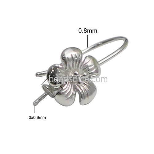 925 sterling silver earring wire flower