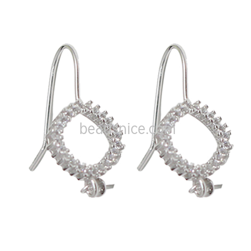 925 sterling silver earring wire with pearl pendant bail