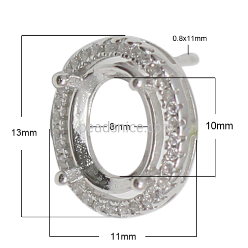 925 sterling silver earring post oval settings 925 sterling silver earring post oval settings