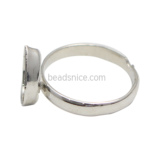 Brass Bezel Ring Adjustable Water Drop Gems Rings Lead-safe Nickel-Free Wholesale
