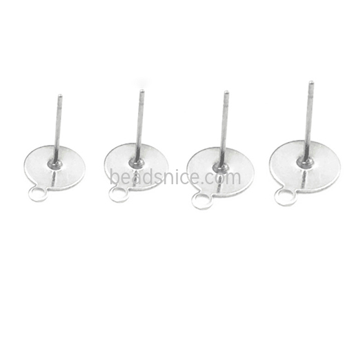 Stainless steel pins findings flat pad earrings glue on earring posts
