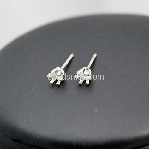 925 Sterling silver stud ear Setting stone very strong