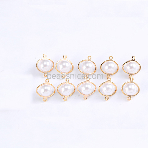 White pearl pendant earrings handmade craft glossy DIY for women jewelry finding