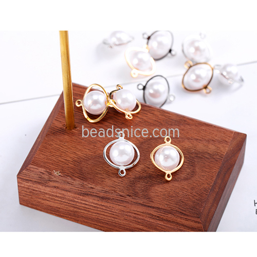 White pearl pendant earrings handmade craft glossy DIY for women jewelry finding