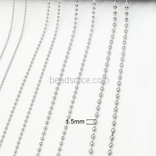 Stainless steel Bead chain bulk unfinished ball delicate jewelry making supplies
