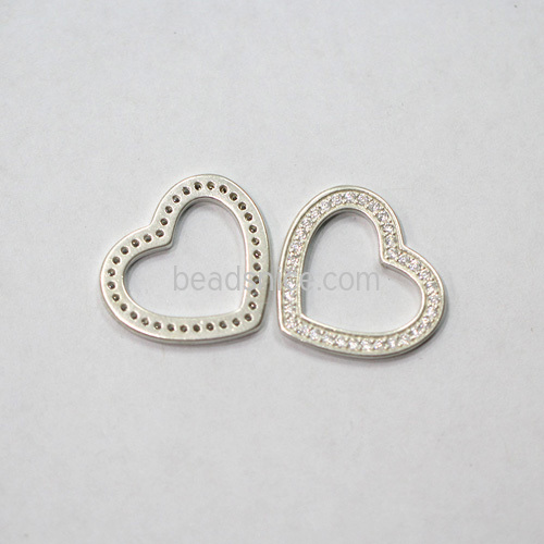 Heart pendants charms stamping blanks tags sterling silver flat tag fit bracelet bangles wholesale jewelry findings DIY