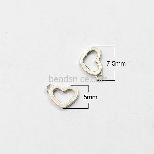 Sterling silver pendant fashion love heart pendant accessories for findings jewelry making gift for her