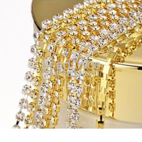 Brass Sew on Crystal Rhinestone cup chain  Sparse claw Use for garment accessories
