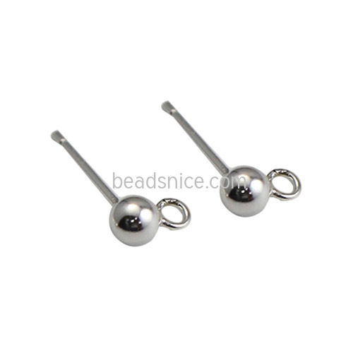 925 Sterling silver Skull Beads Stud earring