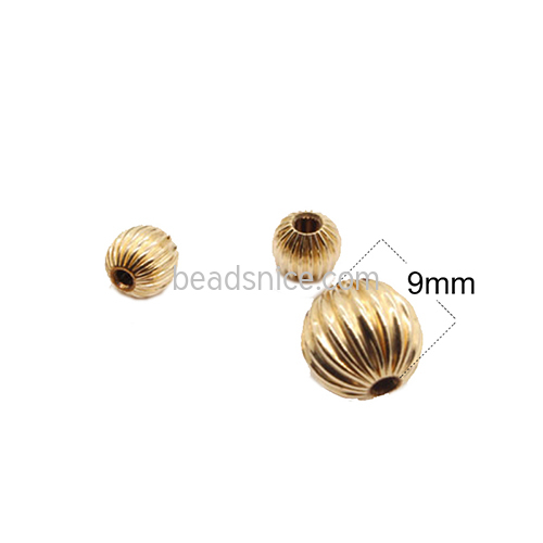 Gold filled Charm beads Round Jewelry making findings