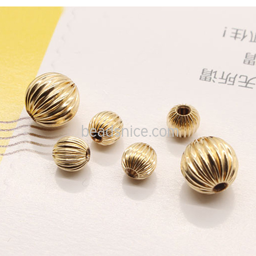 Gold filled Charm beads Round Jewelry making findings