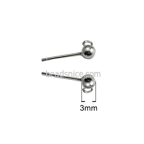 925 Sterling silver Skull Beads Stud earring