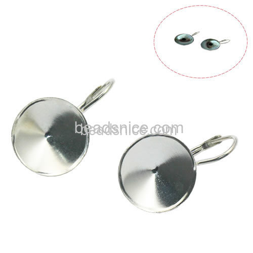 Stainless Steel Ear Hook Blanks Stone Cabochon Cameo Setting