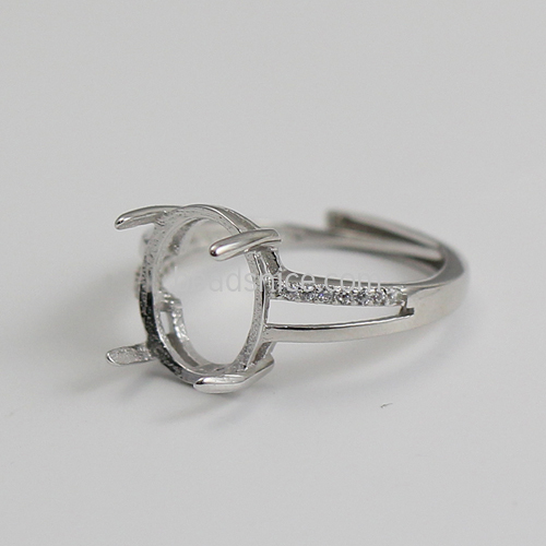 925 Sterling silver Settings Adjustable Ring