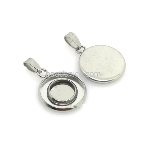 Stainless Steel Double Circle Round Pendant Blank Jewelry