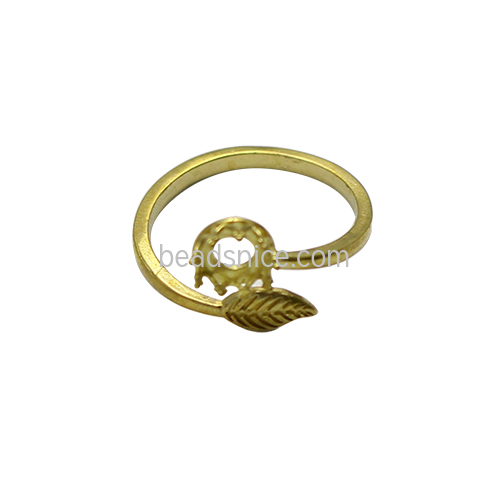 Brass ring bezel setting  stone lead-safe nickel-free