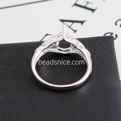 Teardrop shaped 925 sterling silver ladies classic ring setting
