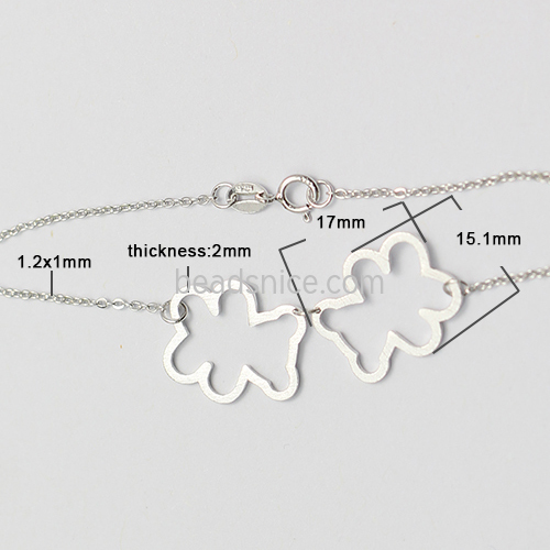 925 Sterling silver bear bracelet delicate unique chain jewelry making supplies