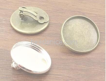 Brass Ear clip Blank trays Earring for Jewelry making Diy Supply