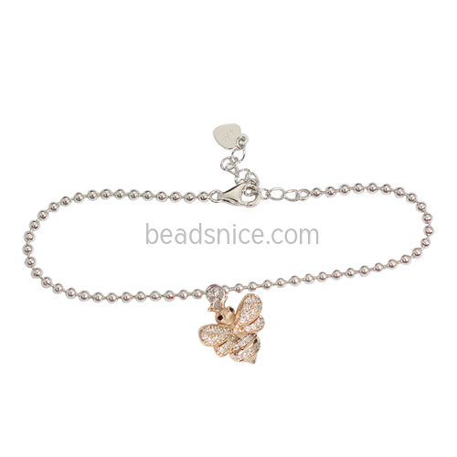 Sterling silver chain bracelet wholesale jewelry bee jewellery  bee lovers gift