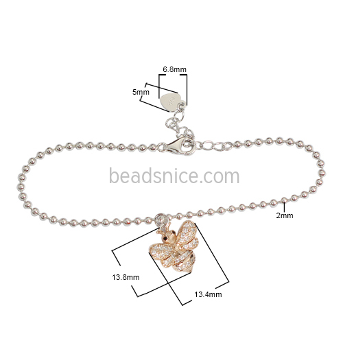 Sterling silver chain bracelet wholesale jewelry bee jewellery  bee lovers gift