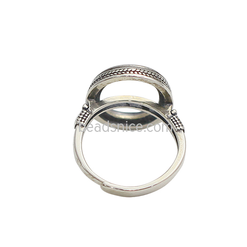 925 Sterling silver Ring setting Large Round settings Adjustment Jewelry making Wholesale Retail