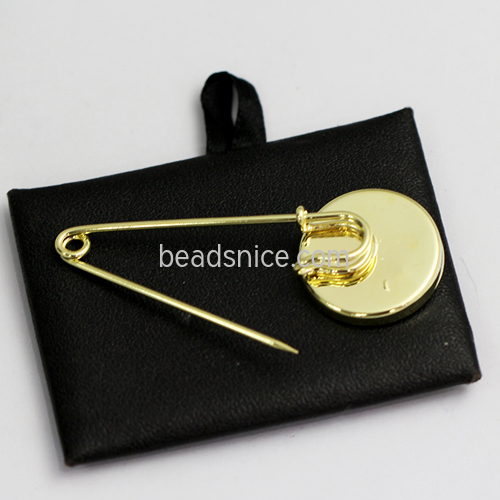 Brooch.With round brooch pin,collet inner size:25mm, Brooch size:1.5x58mm,