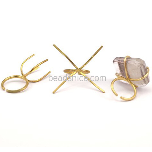 Brass Ring Setting Four-claw Jewelry Gold Color Crystal Rings High Quality Wholesale