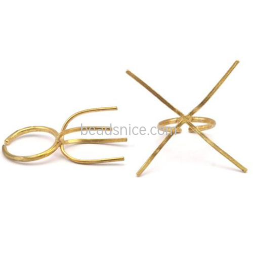 Brass Ring Setting Four-claw Jewelry Gold Color Crystal Rings High Quality Wholesale