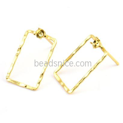 Brass ear pin rectangle