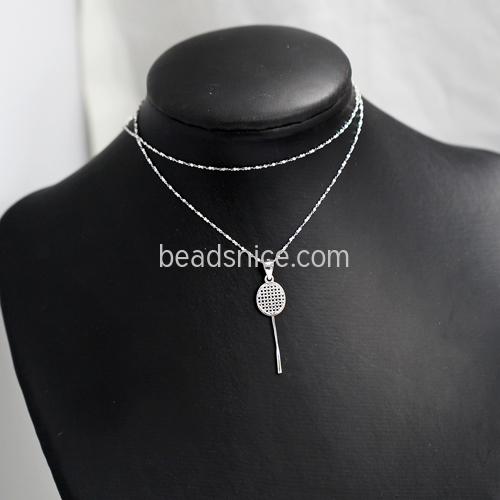 Sterling silver badminton racket and badminton necklace pendant couple gift
