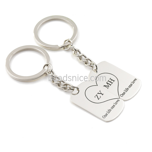925 silver lovers key chain